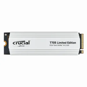 Crucial T705 2TB PCIe Gen5 NVMe M.2 SSD with White Heatsink - Up to 14,500 MB/s - Limited Edition - Internal Solid State Drive (PC) - +1mo Adobe CC - CT2000T705SSD5A