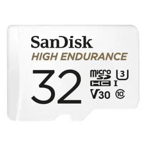 SanDisk 32GB High Endurance microSDHC C10, U3, V30, 4k UHD Memory Card with Adapter (SDSQQNR-032G-GN6IA)