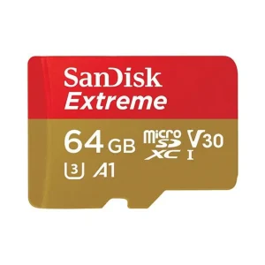 SanDisk 64GB Extreme microSDXC V30 A1 UHS-I/U3 Memory Card with Adapter, Speed Up to 100MB/s (SDSQXAF-064G-GN6MA)