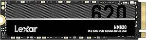 Lexar NM620 512GB SSD, M.2 2280 PCIe Gen3x4 NVMe 1.4 Internal SSD, Up to 3500MB/s Read, 2400MB/s Write, 3D NAND Flash Internal Solid State Drive for PC Enthusiasts and Gamers (LNM620X512G-RNNNG)