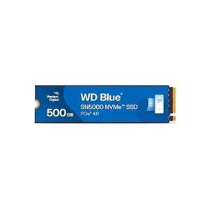 Western Digital 500GB WD Blue SN5000 NVMe Internal Solid State Drive SSD - PCIe Gen 4.0, M.2 2280, Up to 5,000 MB/s - WDS500G4B0E