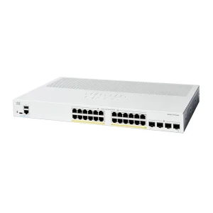 Cisco C1200-24P-4G 24-Port PoE+ Gigabit Switch, 4 SFP Uplinks, Layer 2, Rackmount, for SMB/Enterprise