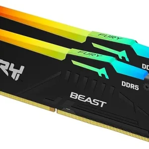 Kingston Fury Beast Black RGB 32GB (2x16GB) 6400MT/s DDR5 CL32 DIMM Desktop Gaming Memory Kit of 2 Intel XMP - KF564C32BBAK2-32