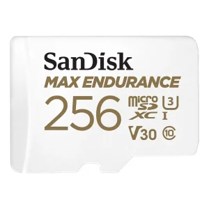 SanDisk 256GB MAX ENDURANCE 100MB/s microSDXC C10 U3 V30 4K 256G microSD micro SD SDXC Memory Card with Adapter for Home Security Cameras and Dash Cams SDSQQVR-256G-GN6IA with OEM Lanyard