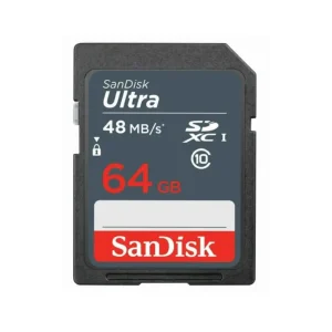SanDisk SDSDUNB-064G CVK 64GB 9p SDXC 48MB/s 320x Class 10 UHS-I SanDisk Ultra Secure Digital Extended Capacity Card Bulk
