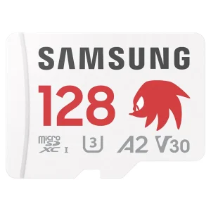 Samsung PRO Plus Sonic The Hedgehog + Adapter, 128GB microSDXC, Up-to 180MB/s, Full HD & 4K UHD, UHS-I, C10, U3, V30, A2, for Nintendo-Switch, Steam Deck, GoPRO, DJI Drone, Tablets (MB-MD128SA/LC1)