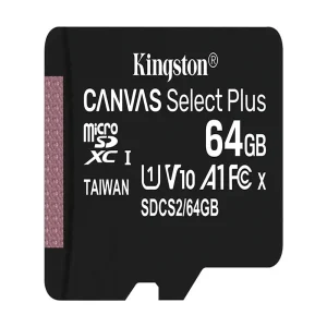 Kingston SDCS2/64GBSP Canvas Select Plus 64GB MicroSDCC UHS-I U1 V10 A1 Memory Card (including SD adapter)