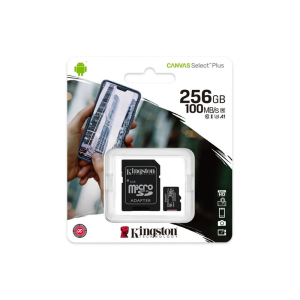 Kingston Canvas Select Plus V30 microSDXC Memory Card with SD Adapter 256GB SDCS2/256GB